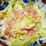 豚薄切り肉とレタスの重ね蒸し　レンジでカンタン！